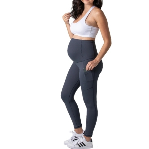 MOVEMAMA Maternity Leggings Slate Gray sz Small NWOT - Picture 1 of 14